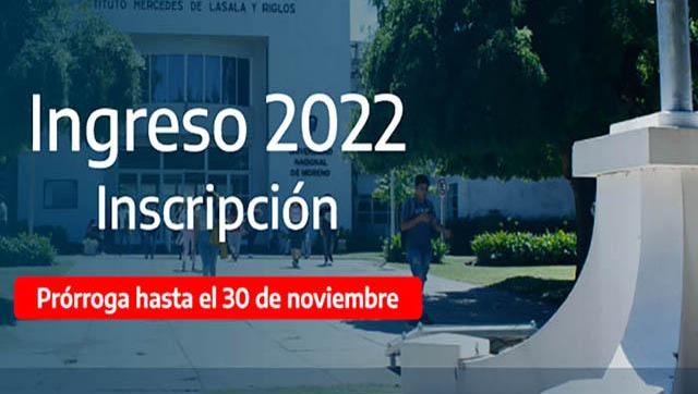 Último día: Inscripción al Ciclo lectivo 2022 a la Universidad Nacional de Moreno