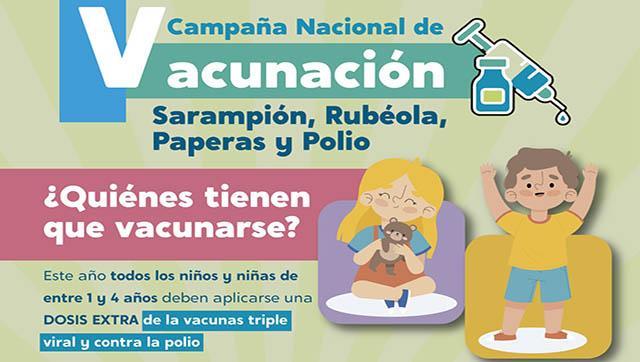 Campaña nacional de vacunación contra sarampión, rubéola, paperas y polio