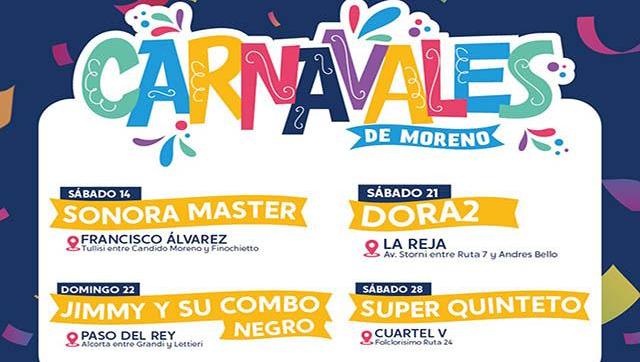 Este fin de semana comienzan los Carnavales 2023 en Moreno