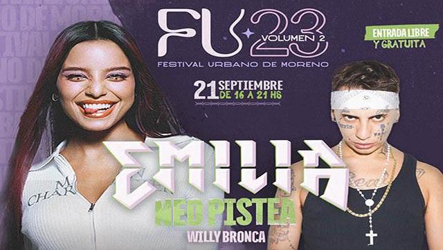  Vuelve el Festival Urbano de Moreno con el show en vivo de Emilia Mernes