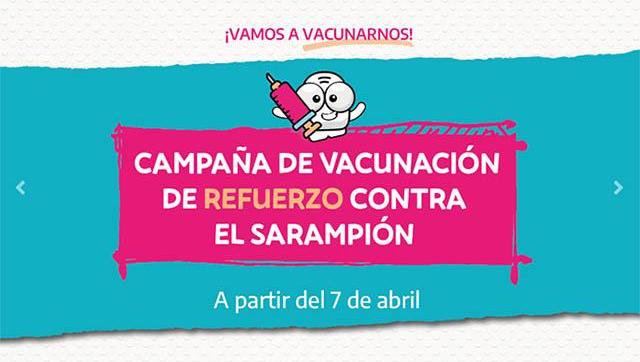 Campaña provincial de vacunación de refuerzo contra el sarampión
